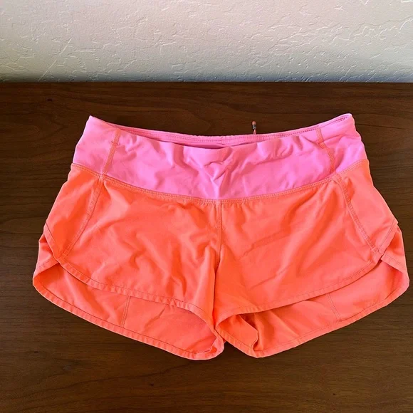 lululemon athletica Shorts Neon Orange Lulu Lemon Speed Up - Main Image